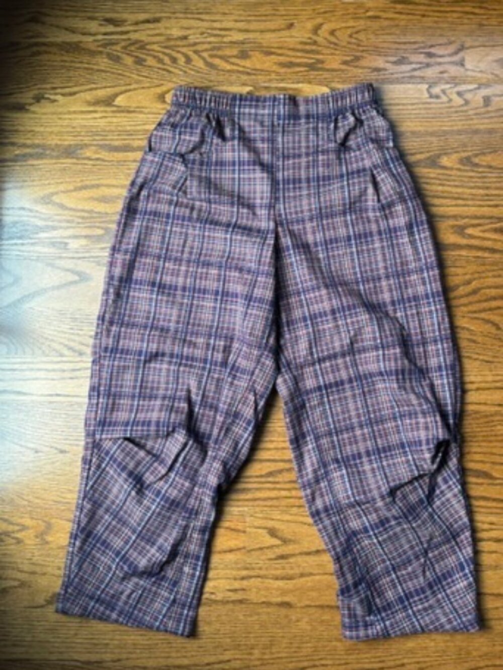 Free People "Nice Choice" Pull on plaid tartan trousers S - Picture 6 of 6